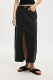 Saia - Bailey Denim Maxi Skirt, GRAPHITE BLACK - vista alternativa 4