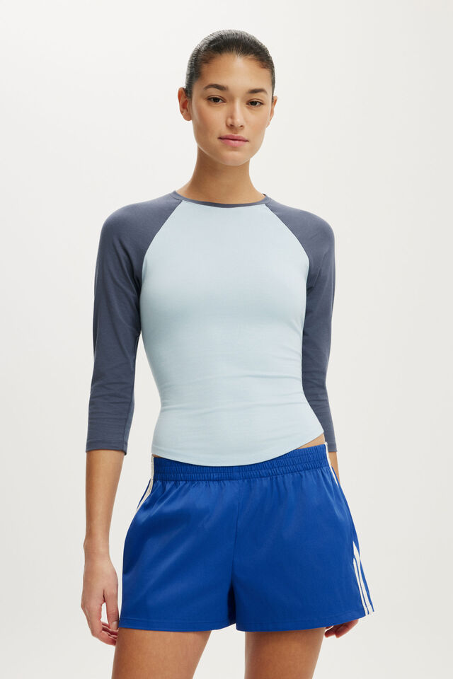 Nyla Woven Sport Short, COBALT/CREME FRAICHE STRIPE
