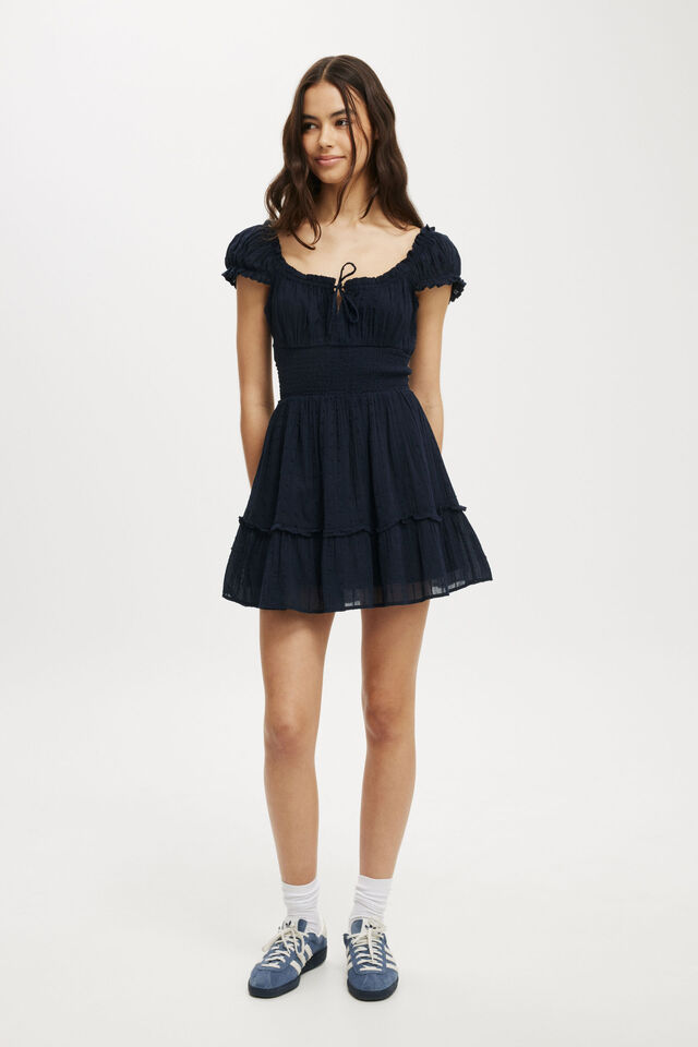 Eddie Corset Mini Dress, NAVY