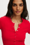 Blake Rib Henley Short Sleeve, RED PETAL - example image 4