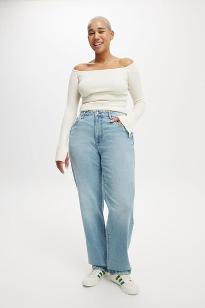 Curvy Stretch Straight Jean, CLOUD BLUE