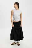 Haven Tiered Maxi Skirt, BLACK - alternate image 1