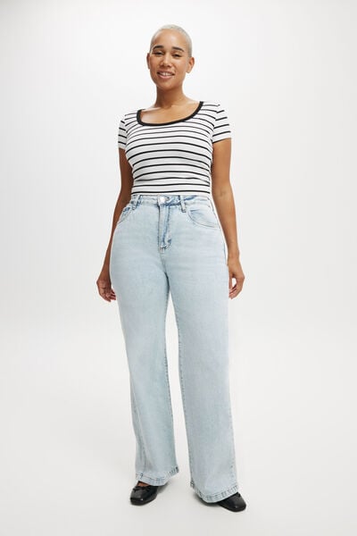 Curvy Stretch Wide Jean, PALM BLUE