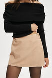 Cord Mini Skirt, NATURAL - example image 4