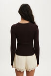 Close Knit Crew Top, DARK OAK - example image 3