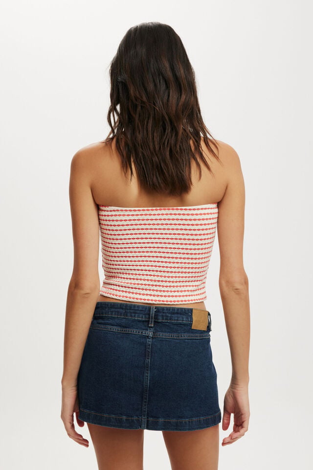 Micro Pleat Denim Skirt, RINSE BLUE