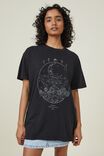 Boyfriend Fit Graphic Tee, POWERFUL WOMAN/WASHED BLACK - alternate image 1