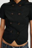 Rowe Button Detail Trench Shirt, BLACK - example image 4