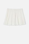 Pleated Tennis Mini Skirt, WHITE