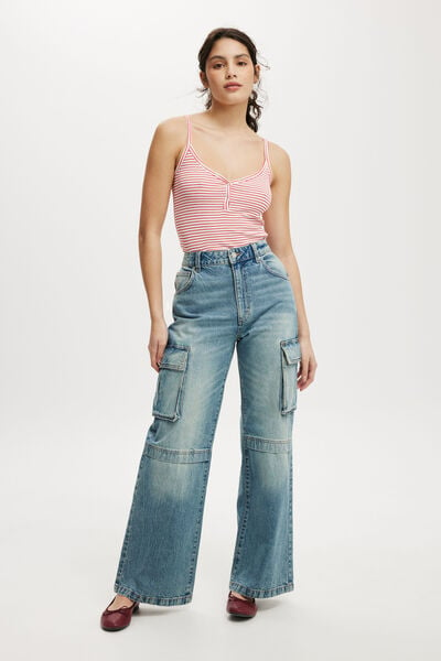 Curvy Cargo Wide Jean, CANYON BLUE