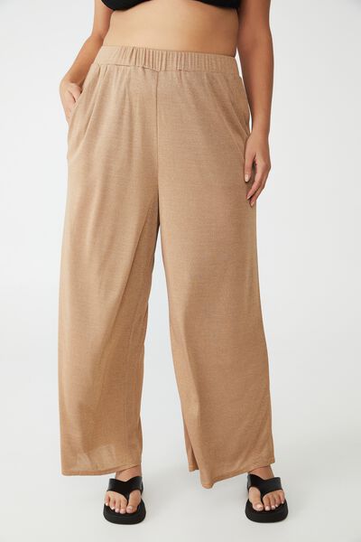Curve Relaxed Shimmer Beach Pant, SALTED CARAMEL LUREX SHIMMER