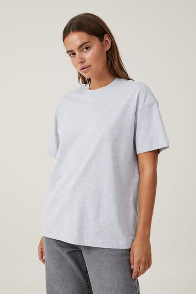 The Boxy Oversized Tee, GREY MARLE