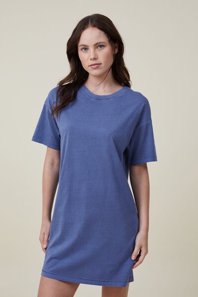 The 91 Classic Organic T Shirt Dress, WASHED VINTAGE NAVY