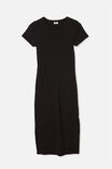 Essential Split Short Sleeve Midi Dress, BLACK - alternate image 5