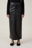 Saia - Faux Leather Maxi Skirt, BLACK - vista alternativa 3