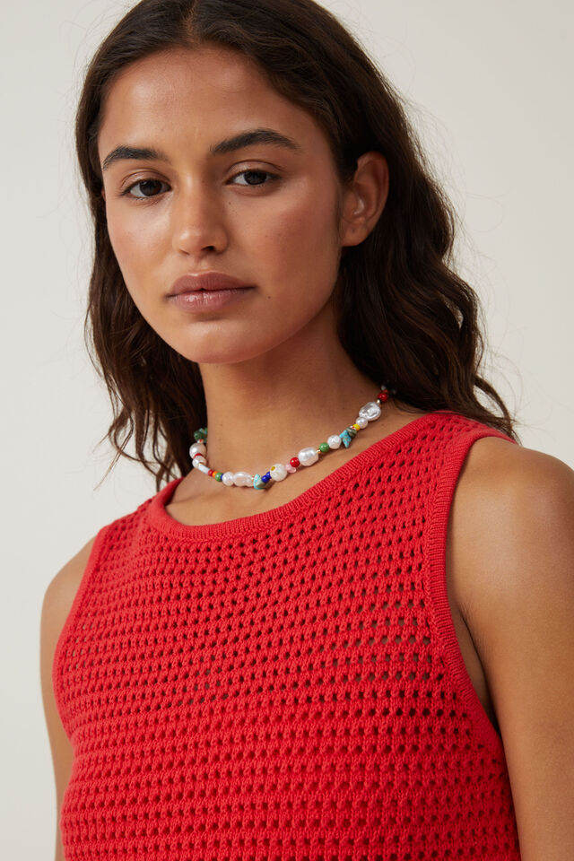Corby Crochet Mini Dress, SUMMER RED