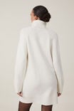 Lux Roll Neck Knit Mini Dress, WHITE - alternate image 3