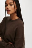 Lux Crew Sweater, DARK OAK - alternate image 4