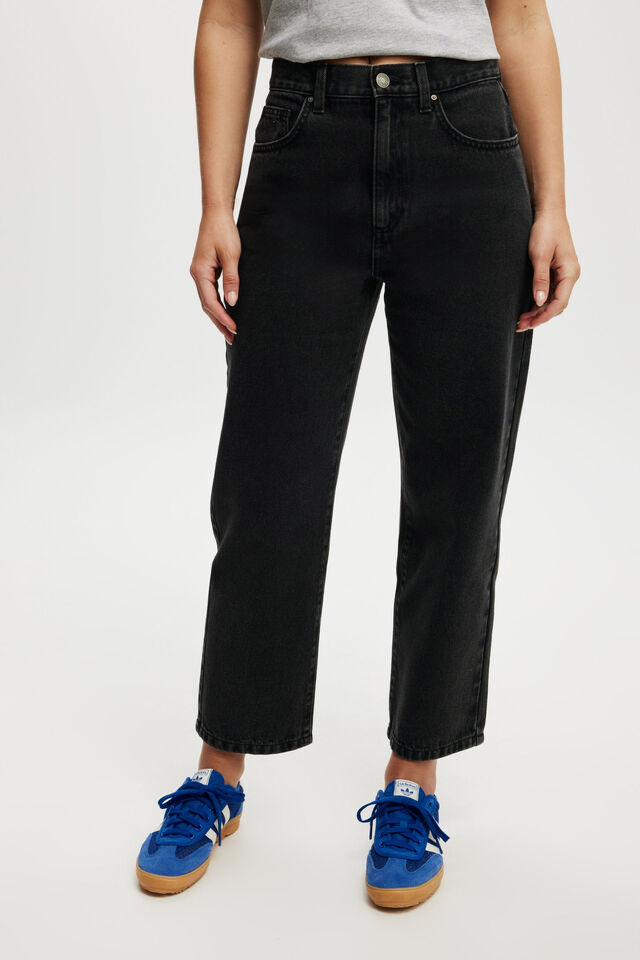 Straight Crop Jean, GRAPHITE BLACK