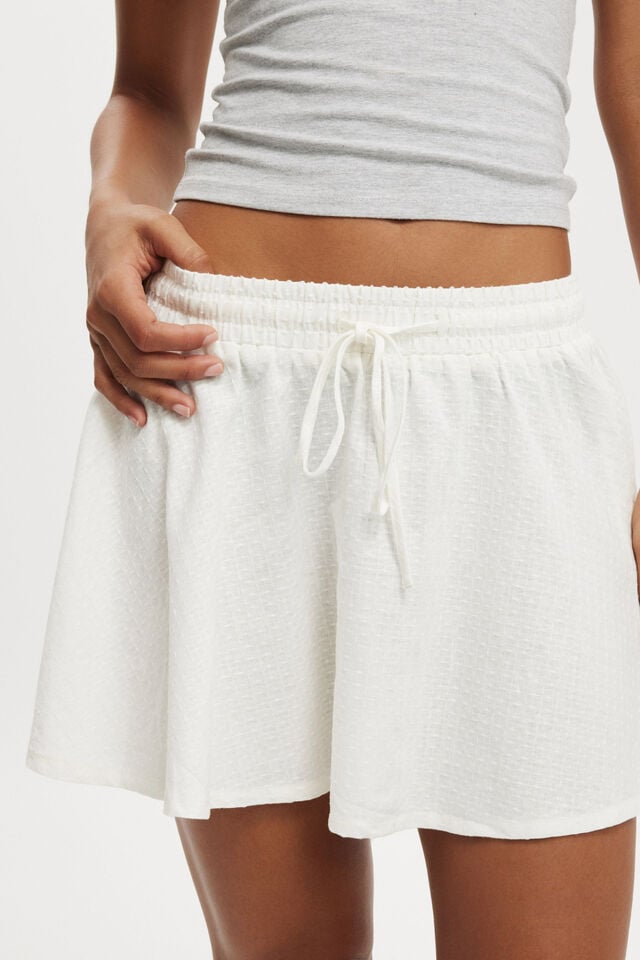 Haven Circle Mini Skirt, WHITE TEXTURE