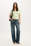 Benni Cinched Vee Tee, PIXIE GREEN - example image 2