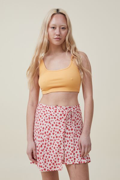 Bloom Wrap Mini Skirt, TULLY DITSY SUMMER RED