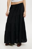 Haven Tiered Maxi Skirt, BLACK - alternate image 4