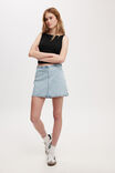 Gigi Denim Mini Skirt, PEARL BLUE - alternate image 2