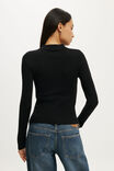 Close Knit Ls Polo, BLACK - example image 3