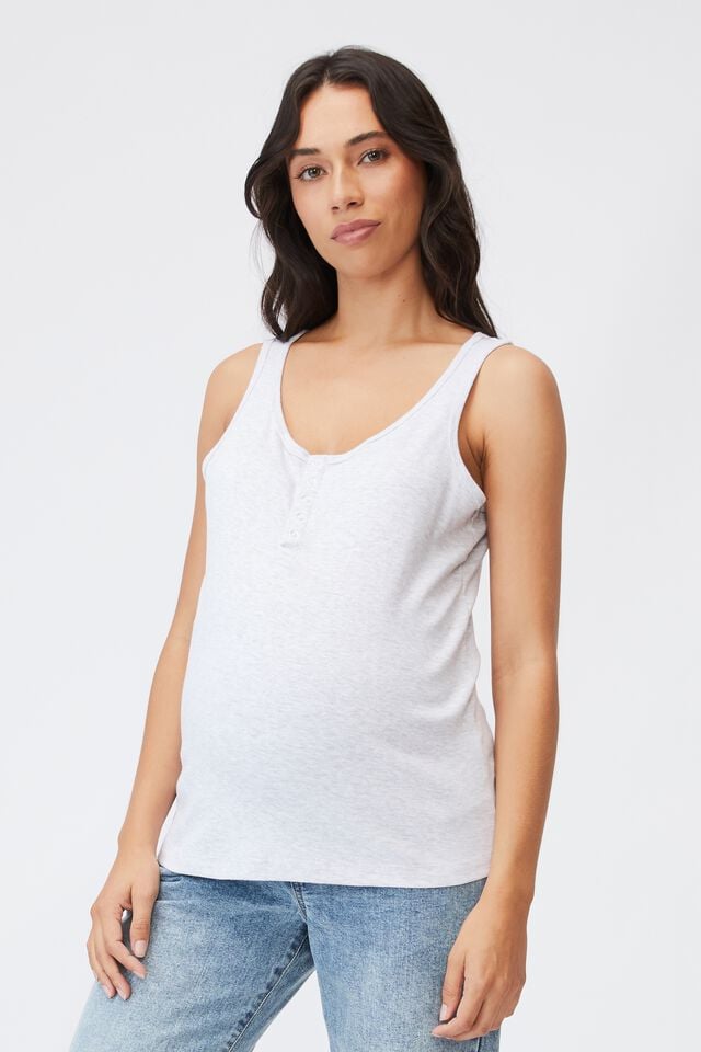 Softwear with Stretch Maternity Snap Front Henley Tank Top - Dress Blu –  Close to the Heart