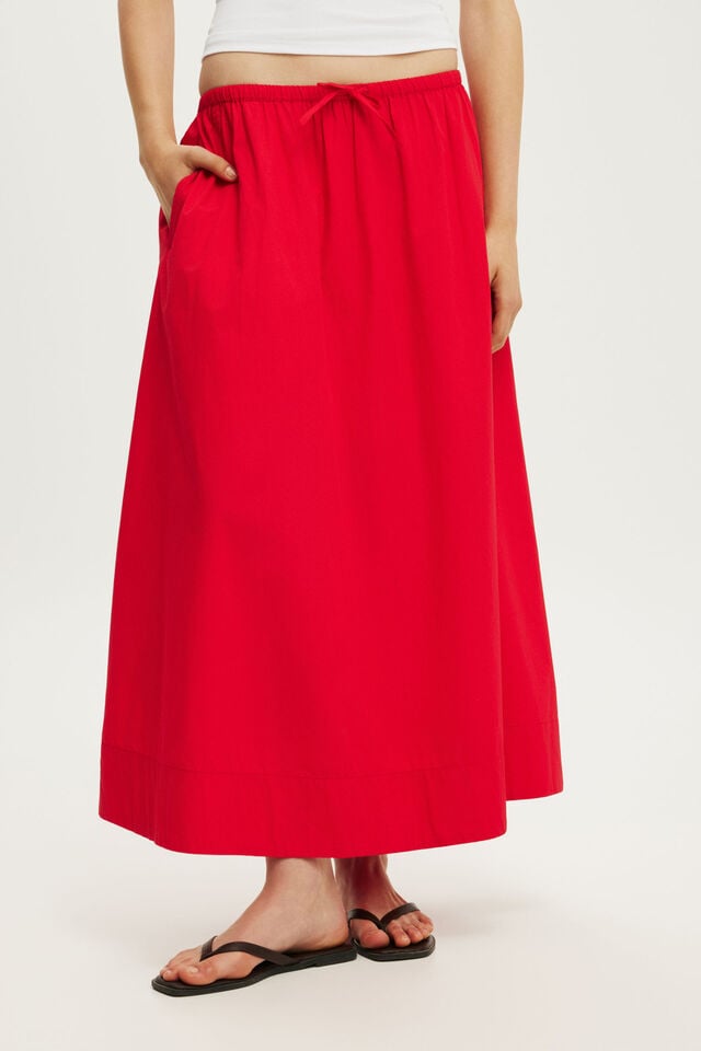 Zoe Maxi Skirt, RED PETAL