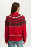 Fairisle Mock Neck Sweater, RED PETAL FAIRISLE - example image 3
