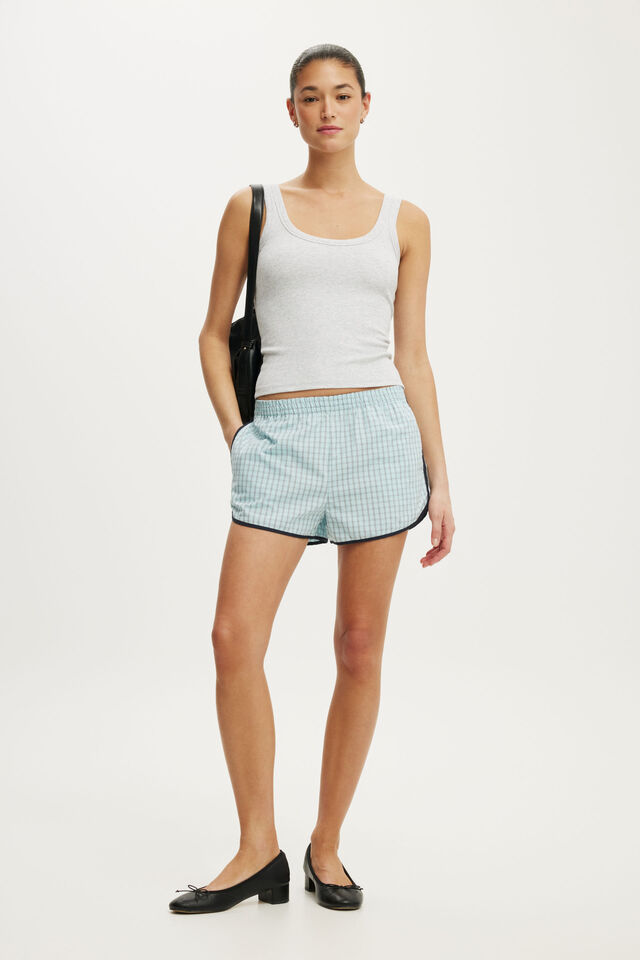Chloe Sporty Short, ARDEN CHECK BLUE