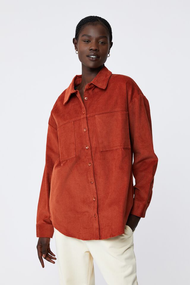 The Lightweight Cord Shacket, SMOKED PAPRIKA