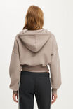 Oversized Zip Through Hoodie, PEBBLESTONE - example image 3