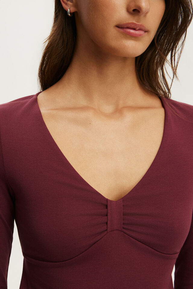 Reece Babydoll Long Sleeve, SOUR CHERRY
