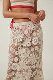 Riviera Floral Crochet Maxi Skirt, ECRU - alternate image 3