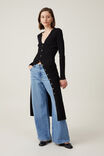 Vestido - Button Through Knit Midi Dress, BLACK - vista alternativa 1