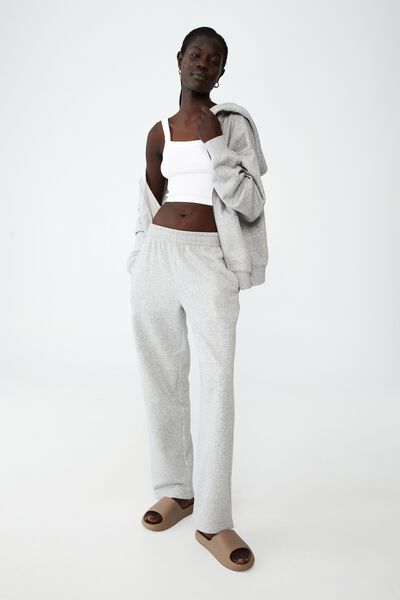 Classic Straight Trackpant, GREY MARLE