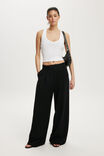 Izzy Pleated Suiting Pant, BLACK - example image 1