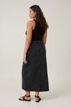 Saia - Bailey Denim Maxi Skirt, GRAPHITE BLACK - vista alternativa 2