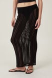 Leila Ladder Yarn Maxi Skirt, BLACK - alternate image 4