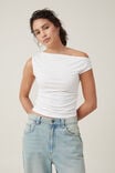 Gabby Off The Shoulder Tank, NATURAL WHITE - alternate image 1