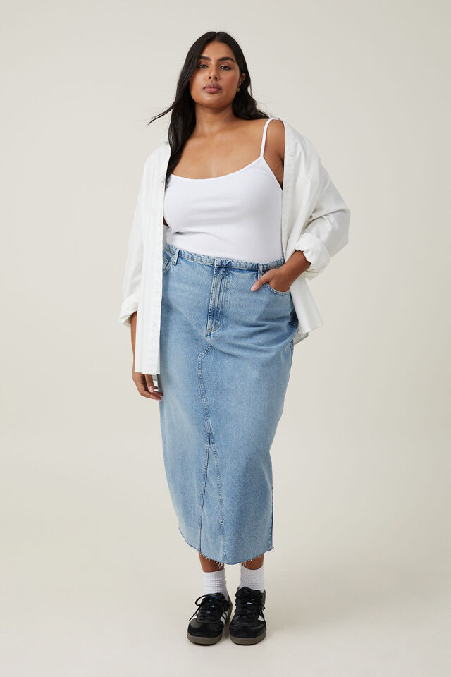 Maxi Denim Skirt, BELLS BLUE