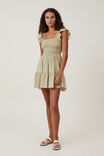 Bianca Flutter Sleeve Mini Dress, DESERT SAGE - alternate image 2