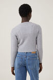 Everfine Cable Crew Neck Pullover, GREY SHADOW MARLE - alternate image 3