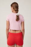 Crop Fit Rib Graphic Tee, COSTA DEL SOLACE/ROSEBERRY - alternate image 3