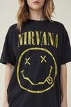 Camiseta - Boyfriend Fit Nirvana Tee, LCN MT NIRVANA FACE LOGO/ WASHED BLACK - vista alternativa 4
