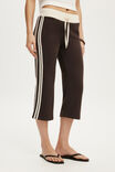 Capri Fleece Sweatpant, DARK OAK/COCONUT STRIPE - example image 4
