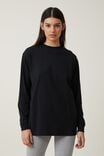 Brody Oversized Long Sleeve Top, BLACK - alternate image 1